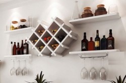 Bộ kệ rượu treo tường gỗ MDF KR32