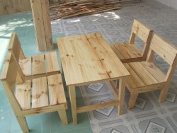 bàn ghế quán cafe bằng gỗ CFG02