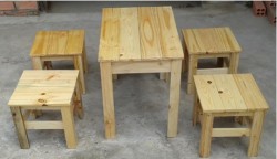 Bộ bàn ghế gỗ cafe 4 người ngồi CFG01