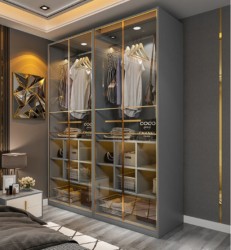 Tủ quần áo cánh kính lùa đẹp sang trọng TQA83 ( GIÁ CHƯA CÓ ĐÈN )