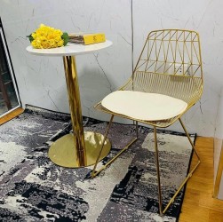 Bộ bàn ghế cafe sơn nhũ đồng BCF81