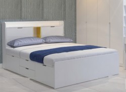 Giường ngủ hiện đại cao cấp bằng gỗ công nghiệp có ngăn kéo để đồ GCN82