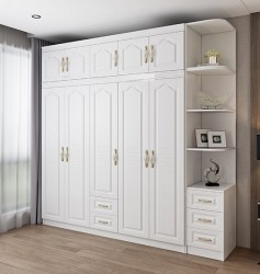 Tủ quần áo tân cổ điển sơn trắng TQA91