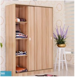 Tủ quần áo 2 cánh lùa gồm 2 khoang gỗ công nghiệp đẹp TQA35