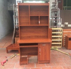 Bàn học gỗ công nghiệp liền giá sách BLG10XĐ