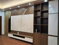 Kệ tivi liền vách nan trang trí KTV56