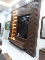 Kệ tivi vách nan trang trí phòng khách KTV57