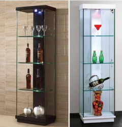 Tủ để chai rượu trang trí phòng khách khung kính TKK37