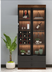 Tủ rượu cánh kính khung nhôm hệ KR41 (Chưa có đèn led)