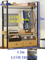 Kệ treo quần áo khung sắt MA23