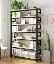 Kệ sách hồ sơ để đồ đa năng khung sắt đợt gỗ cao 6 tầng KGS47