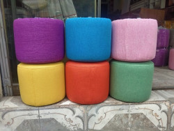 Ghế đôn tròn mầm non bọc nỉ D03