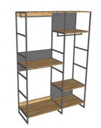 Kệ mắc treo quần áo khung sắt đợt gỗ KMA03