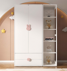 Tủ gỗ cánh mở kèm kệ 5 tầng để quần áo gia đình TQA102