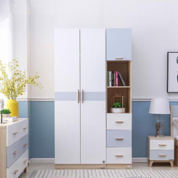 Tủ áo 2 cánh mở kèm kệ để đồ gỗ công nghiệp TQA107