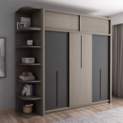 Tủ quần áo gỗ công nghiệp cánh lùa 2 tầng có kệ góc TQA109