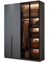 Tủ quần áo gỗ 2 khoang cánh kính mở TQA116
