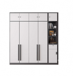 Tủ gỗ quần áo 4 cánh mở kèm kệ góc để đồ TQA118