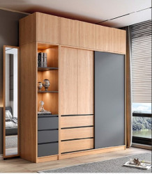 Tủ quần áo kịch trần cánh lùa thông minh TQA119