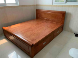 Giường hương đá gỗ tự nhiên có ngăn kéo hiện đại cao cấp HĐ02