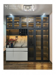 Tủ kệ rượu cánh gỗ kính giá rẻ KR47