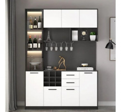 Tủ kệ trang trí gỗ công nghiệp cánh gỗ kính KR48