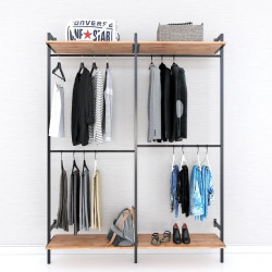  Kệ treo quần áo gỗ công nghiệp khung sắt KMA02