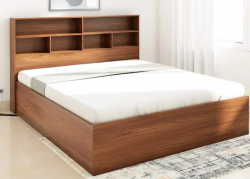 Mẫu giường gỗ công nghiệp có kệ sách đầu giường GCN12