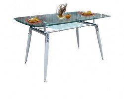 Bàn ăn khung sắt mạ mặt kính hòa phát B52
