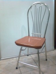 Ghế gấp khung Inox 7 nan đệm composit vân gỗ