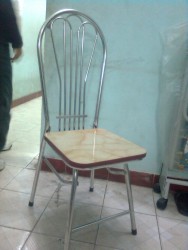 Ghế ăn Inox 7 nan đệm composit vân đá