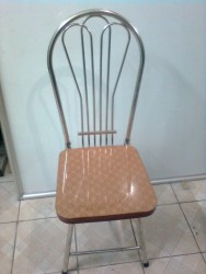 Ghế gấp phòng ăn 7 nan khung Inox, đệm composit kẻ caro