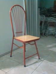 Ghế gấp 7 nan khung sơn đệm Composit giả  vân đá