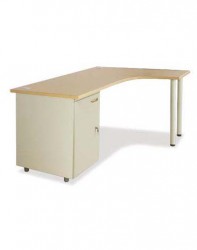 Bàn làm việc chân sắt trụ tròn lượn phải BLP14CT-HS2