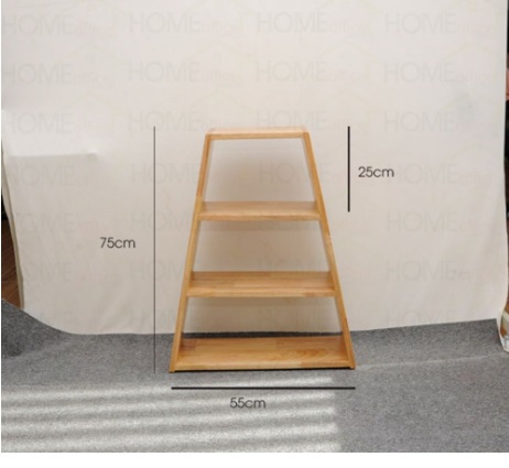 Kệ gỗ tự nhiên trang trí hình thang KSG35