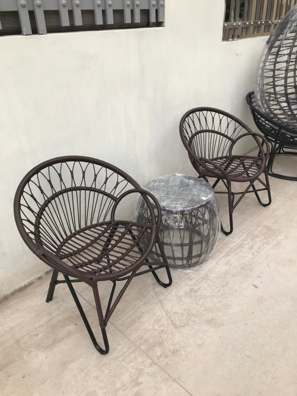 Bàn ghế ban công sân vườn giả mây BC98