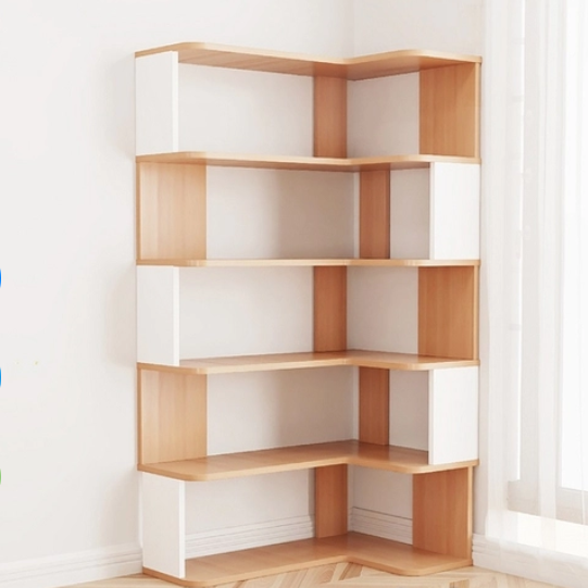 Kệ gỗ góc tường đẹp để sách và đồ trang trí trong nhà KGOC02