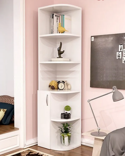 Kệ sách góc tường nhà để đồ trang trí bằng gỗ công nghiệp KGOC05